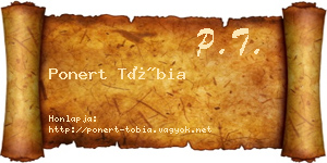 Ponert Tóbia névjegykártya